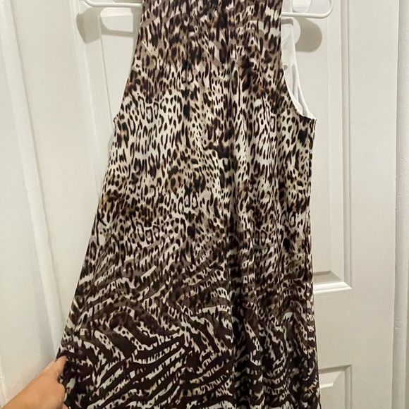 Cute animal print sleeveless swing dress - Picture 2 of 7